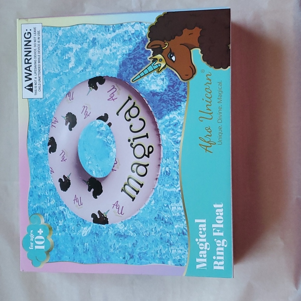 Afro Unicorn "Magical" Pool Float Ring New